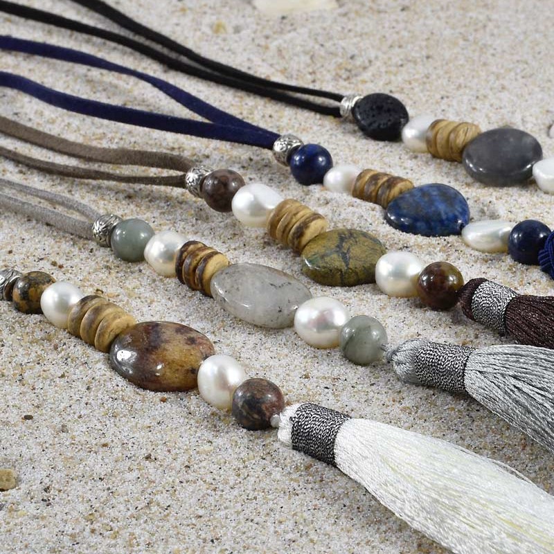 Proud Pearls new collection Bohemian necklaces Tassels & Gems