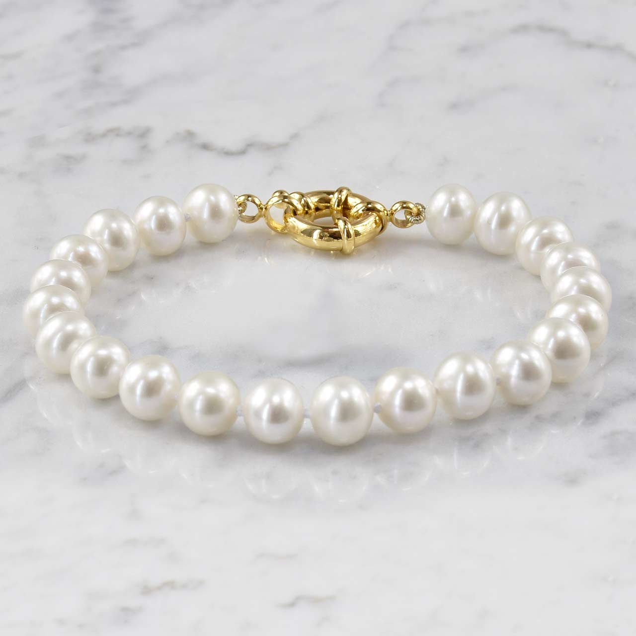 ronde parels goud slotje parelketting echte parels