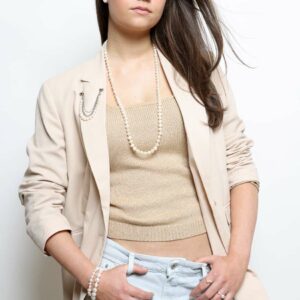 Parelketting met 9mm barokparels, lengte: 85cm